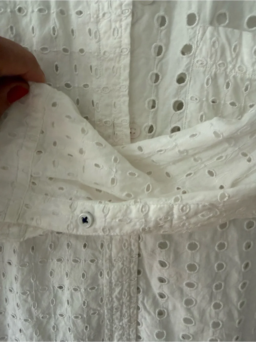 J. Crew White Eyelet Button-Down Shirt